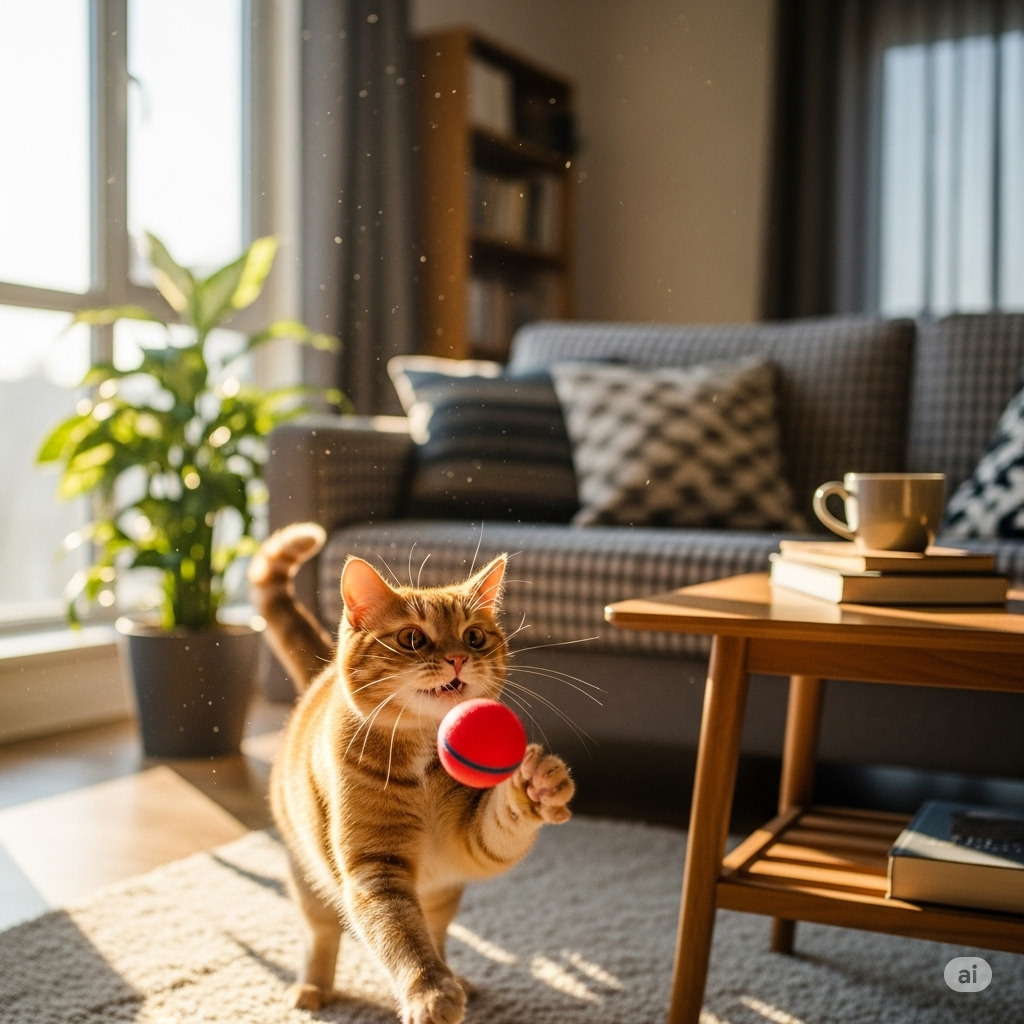 Cara membuat kucing lebih aktif bermain